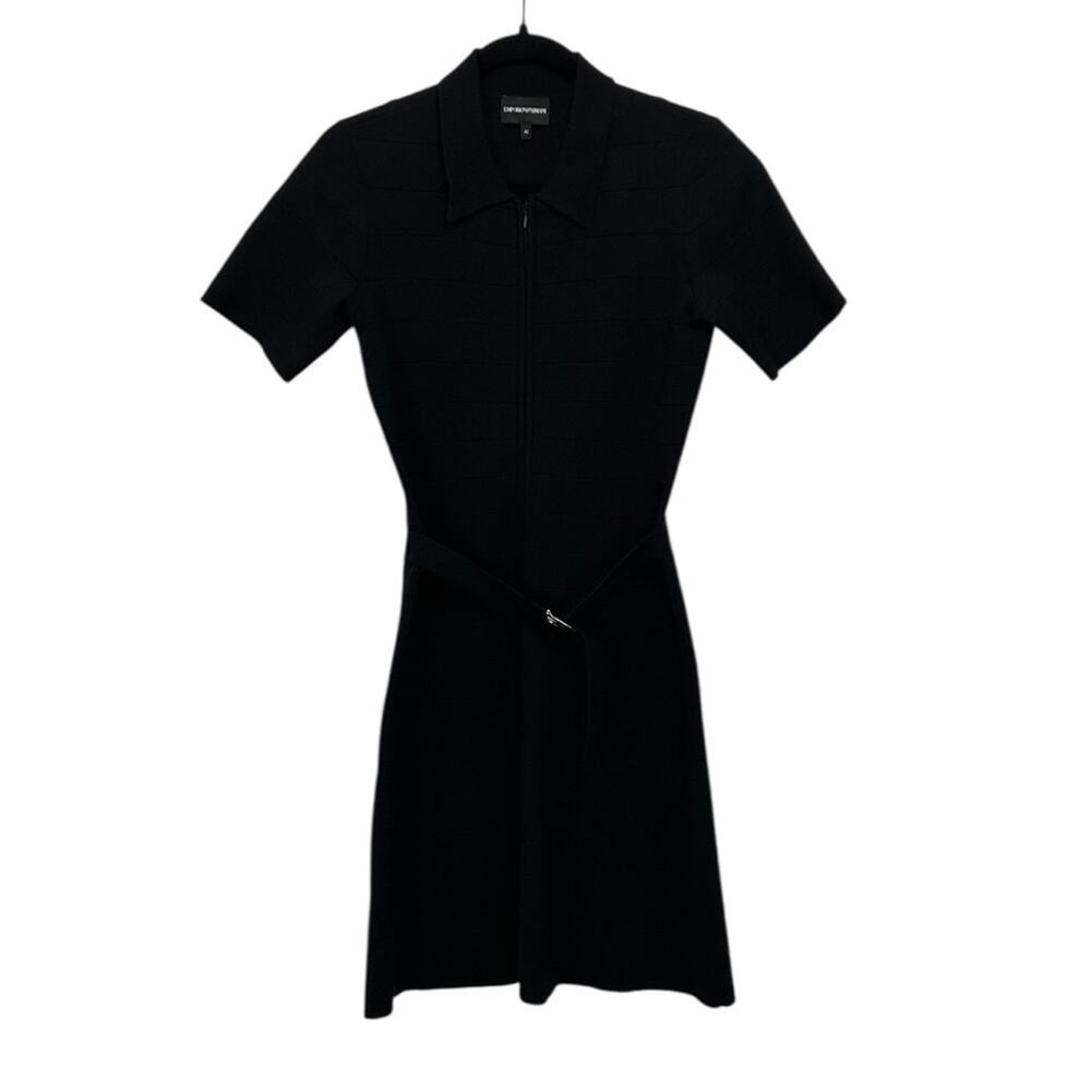 Emporio Armani Elegant Black Short Sleeve Dress Women’s size 42